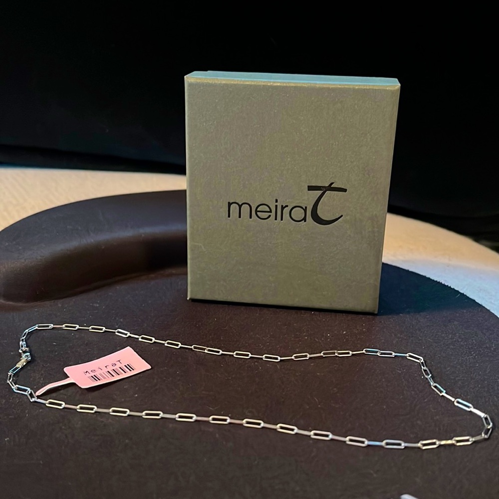 Meira T 14k White Gold 5 mm Paperclip Necklace